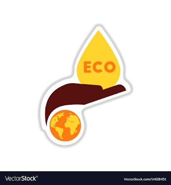 Paper sticker on white background eco symbol vector image