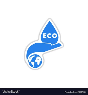 Paper sticker on white background eco symbol vector image