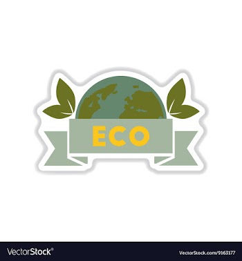 Paper sticker on white background eco symbol vector image