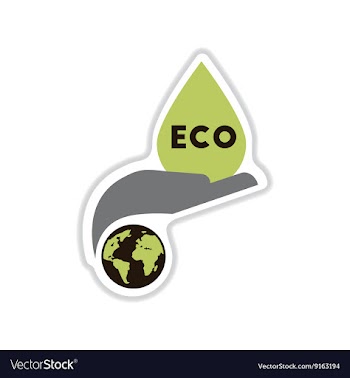 Paper sticker on white background eco symbol vector image