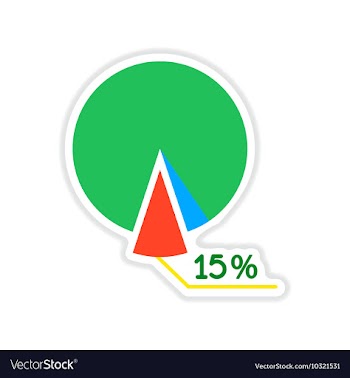 Paper sticker on white background economic chart vector image