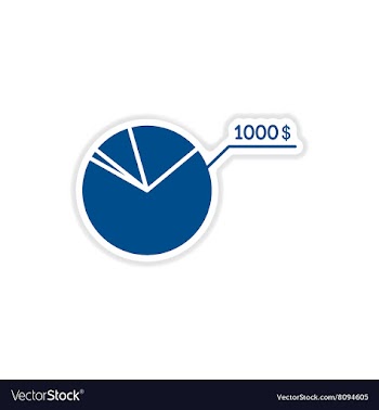 Paper sticker on white background economic chart vector image