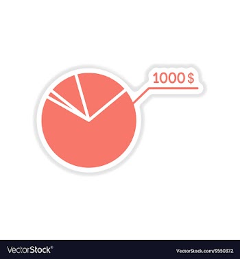 Paper sticker on white background economic chart vector image