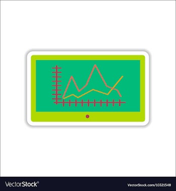 Paper sticker on white background economic graph vector image