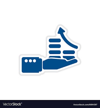 Paper sticker on white background economic graph vector image