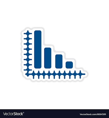 Paper sticker on white background economic graph vector image