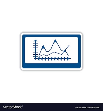 Paper sticker on white background economic graph vector image