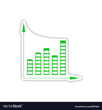 Paper sticker on white background economic graph vector image