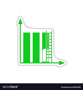 Paper sticker on white background economic graph vector image
