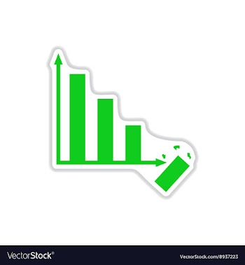 Paper sticker on white background economic graph vector image