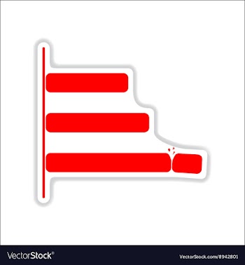 Paper sticker on white background economic graph vector image