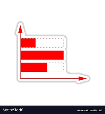 Paper sticker on white background economic graph vector image