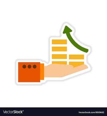 Paper sticker on white background economic graph vector image