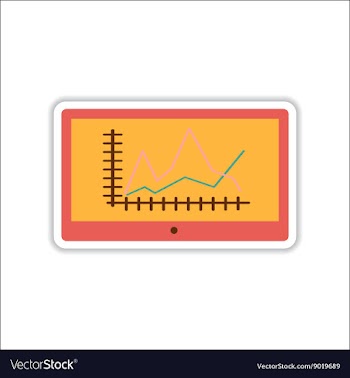 Paper sticker on white background economic graph vector image
