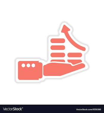 Paper sticker on white background economic graph vector image