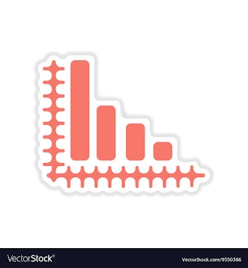 Paper sticker on white background economic graph vector image