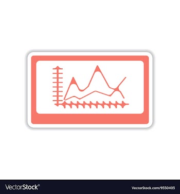 Paper sticker on white background economic graph vector image