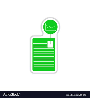 Paper sticker on white background economic report vector image