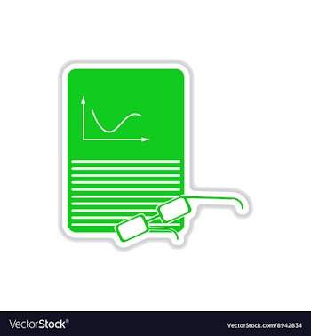 Paper sticker on white background economic report vector image