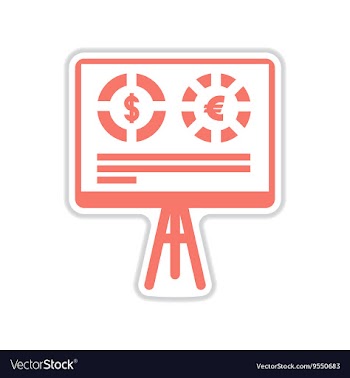 Paper sticker on white background economic vector image