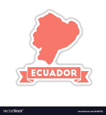Paper sticker on white background Ecuador map vector image