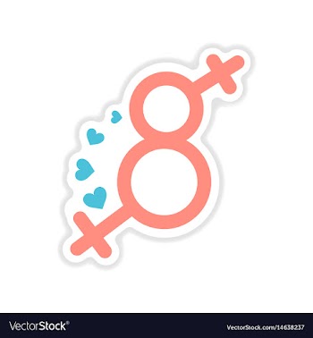 Paper sticker on white background eight female vector image