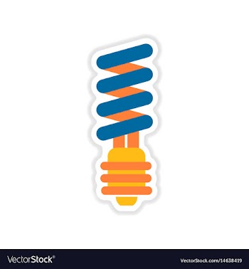 Paper sticker on white background energy saving vector image
