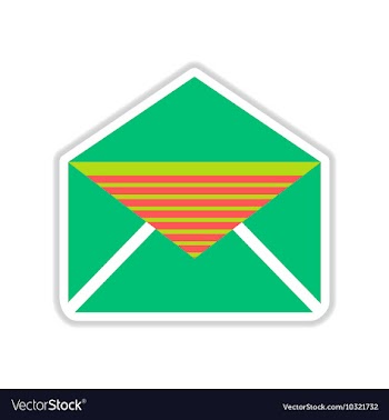 Paper sticker on white background envelope letter vector image