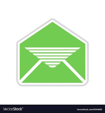 Paper sticker on white background envelope letter vector image