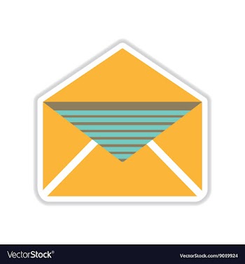 Paper sticker on white background envelope letter vector image
