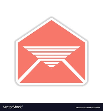 Paper sticker on white background envelope letter vector image