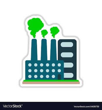 Paper sticker on white background factory vector image