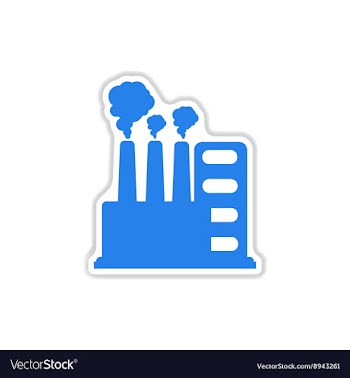Paper sticker on white background factory vector image