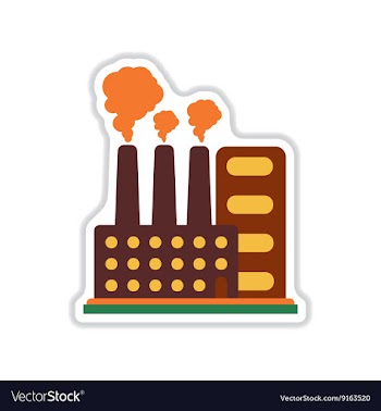 Paper sticker on white background factory vector image