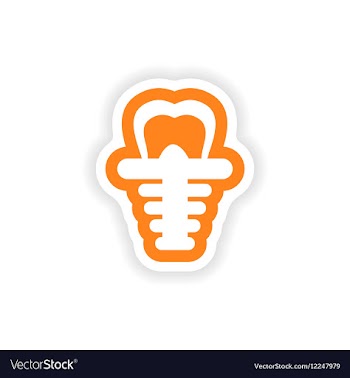 Paper sticker on white background false tooth vector image