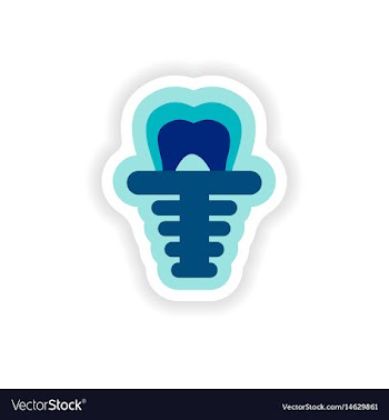 Paper sticker on white background false tooth vector image