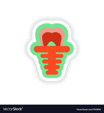 Paper sticker on white background false tooth vector image