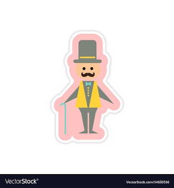 Paper sticker on white background father bride vector image