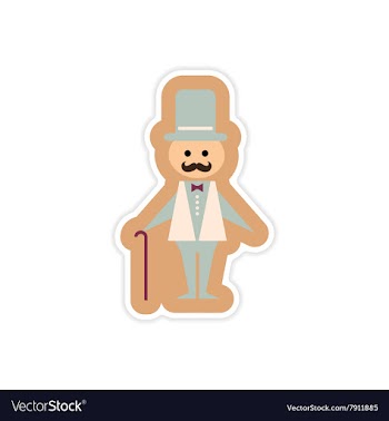 Paper sticker on white background father bride vector image