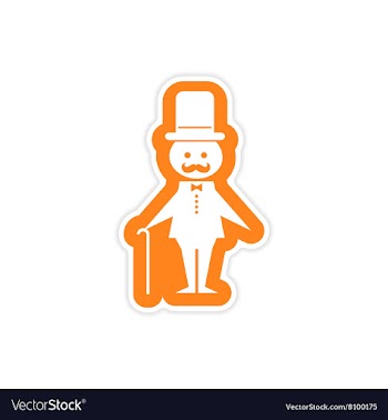 Paper sticker on white background father bride vector image