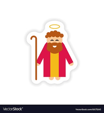Paper sticker on white background father of Jesus vector image