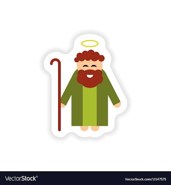 Paper sticker on white background father of Jesus vector image
