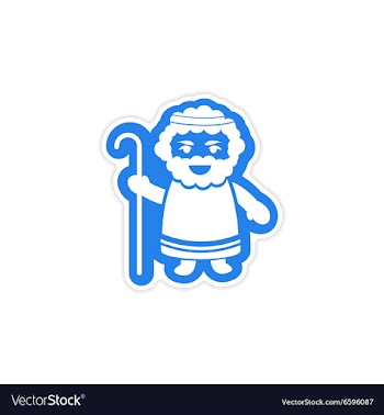 Paper sticker on white background father of Jesus vector image