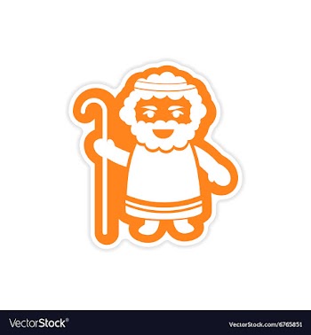 Paper sticker on white background father of Jesus vector image