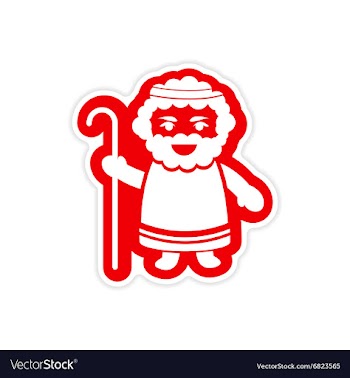Paper sticker on white background father of Jesus vector image