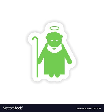 Paper sticker on white background father of Jesus vector image