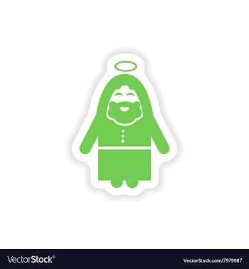 Paper sticker on white background father of Jesus vector image