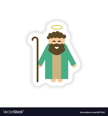 Paper sticker on white background father of Jesus vector image