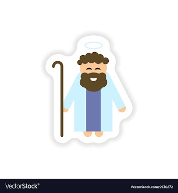 Paper sticker on white background father of Jesus vector image