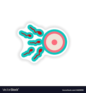 Paper sticker on white background female egg and vector image